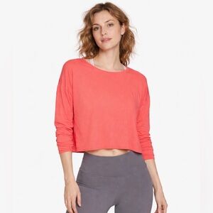 Athleta Shirt Coral Long Sleeves Cropped XS